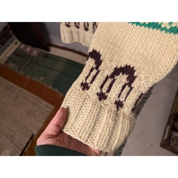 Classic Canadian Wool Cowichan Sweater Men M, thick chunky zip-up winter - Picture 8 of 9